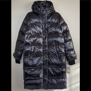 NEW Michael Kors Women Quilted Hooded Long Jacket Puffer Coat Shiny Black M,L,XL